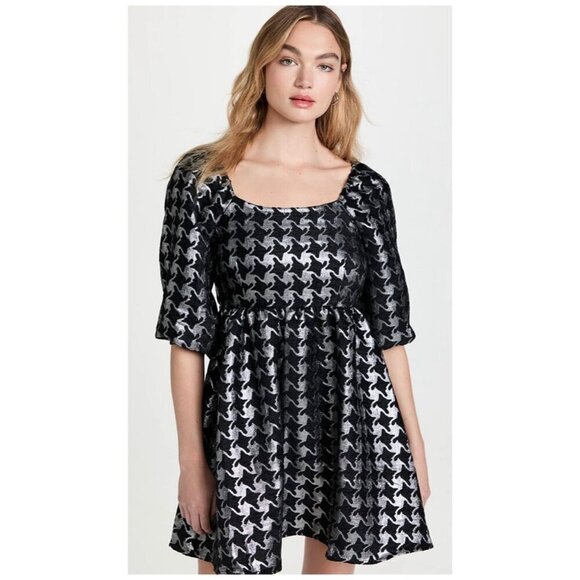 Moon River NWT $96 Metallic Party Dress in Black and Silver Womens Size M - Picture 10 of 10